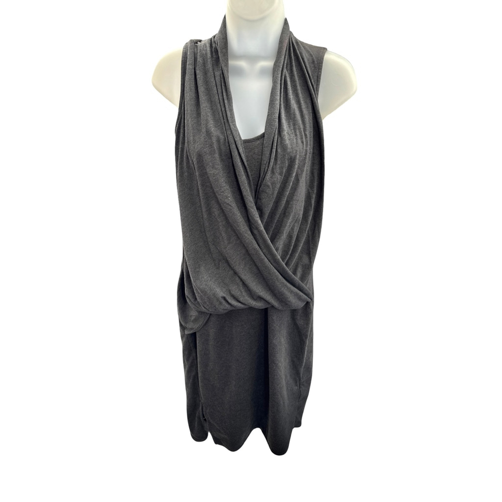 Athleta Gray Draped‎ Cowl Neck Sleeveless Mini Dress Women’s XS USA Made